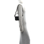 Calfskin Floral Embroidered Monochrome Vlogo Small Loco Shoulder Bag Black