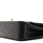 Lambskin Quilted Medium Double Flap Black