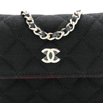 Jersey Quilted Micro Mini Flap Black
