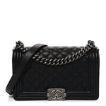 Caviar Quilted Medium Boy Flap Black