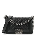 Caviar Quilted Small Boy Flap Black