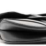 Grained Calfskin Mini Saddle Bag Black