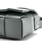 Lambskin Maxi Intrecciato Small Cassette Crossbody Bag Thunder