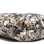 Nylon Cat Emoticon Tote Navy Silver