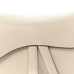 Grained Calfskin Saddle Bag White