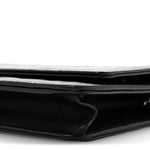 Lambskin Camellia Embossed Wallet On Chain WOC Black