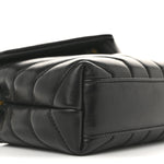 Calfskin Y Quilted Monogram Toy Loulou Crossbody Bag Black
