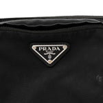 Re-Nylon Saffiano Metal Triple Pocket Belt Bag Black