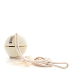 Swarovski Crystal Disco Ball Minaudiere Clutch White Gold