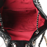 Aged Calfskin Quilted Small Gabrielle Bucket Black