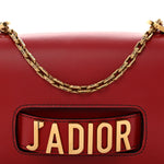 Calfskin J'Adior Chain Flap Bag Red