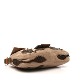 Wool Pony Hair Flower Applique Baguette Brown
