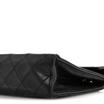 Lambskin Quilted Envelope Flap Black