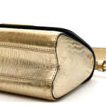 Calfskin Gravity Twist Shoulder Bag PM Gold