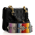 Lambskin Cannage Large Dioraddict Flap J’Adior Strap Black