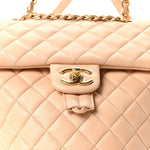 Calfskin Quilted Small Urban Spirit Backpack Beige