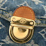 Monogram Denim Mini Pleaty Blue