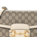 GG Supreme Monogram Horsebit 1955 Shoulder Bag Beige Mystic White