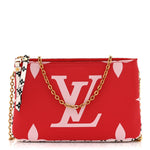 Monogram Giant Double Zip Pochette Rouge