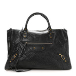 Agneau Laser Cut Cross Classic Gold Hardware Work Grey