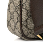 GG Supreme Monogram Textured Dollar Calfskin Web Small Ophidia GG Handbag Beige Ebony New Acero