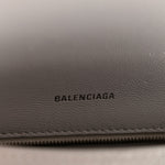 Calfskin Crocodile Embossed Small Hourglass Top Handle Bag White