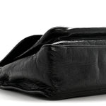 Crinkled Calfskin Monogram Medium Niki Chain Satchel Black