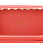 Lambskin Quilted Top Handle Mini Vanity Case Pink