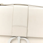Ultra Matte Grained Calfskin 30 Montaigne Flap Bag White