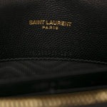 Grain De Poudre Matelasse Chevron Monogram Envelope Chain Wallet Black