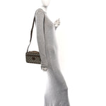 GG Supreme Monogram Azalea Calfskin Mini Retro Interlocking G Shoulder Bag Beige Ebony Brown Sugar