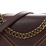 Lambskin Studded Medium Diorama Flap Bag Burgundy