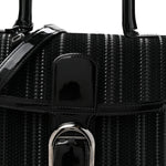 Canvas Patent Calfskin MM Brillant Satchel Black
