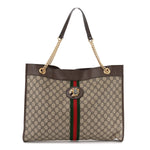 GG Supreme Monogram Large Rajah Chain Tote Beige New Acero