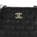 Lambskin Quilted Uniform Crossbody Bag Black