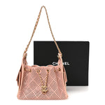 Perforated Calfskin Quilted Mini Chanel 25 Handbag Light Pink