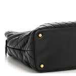 Calfskin Chevron Quilted Surpique Tote Black