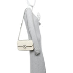 Senna Calfskin Petite GG Top Handle Shoulder Bag Mystic White