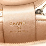 Lambskin Quilted Ruched Handle Vanity Case White