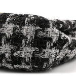 Wool Tweed Quilted Small Elegant Chain Flap Black Grey