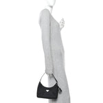 Tessuto Nylon Saffiano Mini Re-Edition 2005 Bag Black