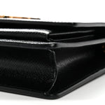 Coated Bark Calfskin Sunset Chain Wallet Black