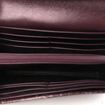 Metallic Snakeskin Soft Stirrup Wallet Brown