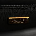 Calfskin Chevron Quilted Mini Rock The Corner Flap Black