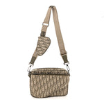 Oblique Saddle Triple Pouch Green