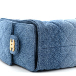 Washed Denim Quilted Mini Chanel 25 Handbag Blue