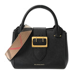 Soft Grain Calfskin Small Buckle Tote Black