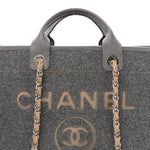 Wool Felt Large Deauville Tote Grey Beige
