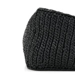 Yarn Raffia Effect Crochet Triangle Shoulder Bag Black