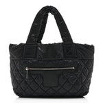 Nylon Quilted Small Coco Cocoon Tote Black